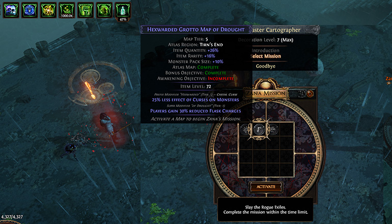 Path of Exile Useful Tips 02 - Check Your Unfinished Map Details
